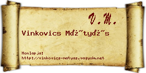 Vinkovics Mátyás névjegykártya