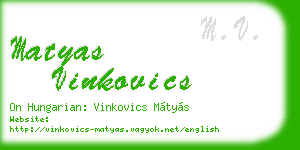 matyas vinkovics business card
