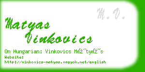 matyas vinkovics business card